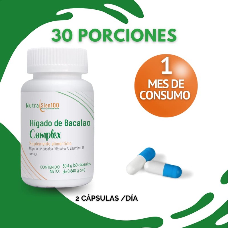 Nutrasien100 Hígado de Bacalao Complex Vit A y Vit D