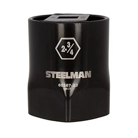 Steelman 2-3/4-Inch 6-Point Locknut Socket, 3/4-Inch Drive, Install and Remove Wheel Bearing Locknuts, Laser Etched, Powder-Coated Steel