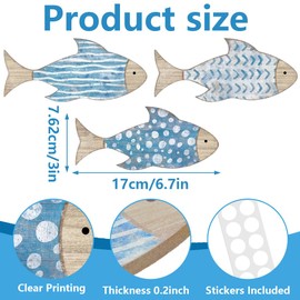 Set of 3 Maritime Decoration, Wall Decoration Wooden Fish Set in Various Sizes, Maritime Wall Decoration for Living Room, Wall Decoration Wood, Bedroom, Bathroom, Holiday Home, Coastal Decoration