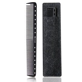 Hyoujin - Peine de dientes anchos de carbón negro, peine de corte, peine de cola, pelo largo y húmedo, alisador de pelo - mejor para todo tipo de pelo