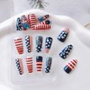 Independence Day Press on Nails Medium Long Coffin Nails Red