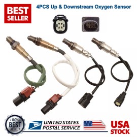 Turpa auto For 2015-2017 Ford F-150 2.7L V6 Turbocharged 4Pcs Up & Downstream Oxygen Sensor