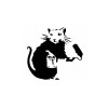 Unbranded Banksy Graffiti Rat BLACK vinyl decal weatherproof dishwasher-saf
