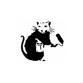 Unbranded Banksy Graffiti Rat BLACK vinyl decal weatherproof dishwasher-saf