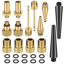 Bicycle Pump Adapter, 24 pcs Bike Multi-Function Replacement Valve Tool Adaptor Convertor for Road Bike, Car, Inflating