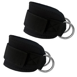 Lifting Straps with D Rings Wrist Cuff Cable Attachment Adjustable Wrist Cuffs Gym Wrist Straps for Cable Machines Strength Training Equipment (Black)