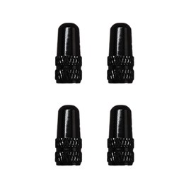 wumio Valve Cap, Bicycle Tires, Set of 4, Black, French Style, English Compatible, Aluminum, Road Bike, Cross Bike, Dress Up, French Valve, Tire Valves