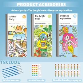 3PCS Pocket Watercolor Painting Book for Kids, Watercolor Paint Bookmark,Pocket Watercolor Painting Book, Premium Watercolor Paint Bookmark Travel Pocket Watercolor Kit