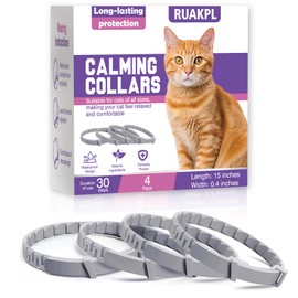 Calming Collar for Cats 4 Pack Cat Calming Collar with Soothing Cat Pheromone Collar Technology Helps Relieve Cats Anxiety Relief Stress Adjustable Fit Long-Lasting 30 Days Grey