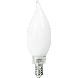 LED Chandelier Bulb - 5W - 500 Lumens 60W Equal - 1800-3200 Kelvin Warm Dim - Frosted - Bent Tip - Candelabra Base - Dimmable - 120V - TCP FF11D60FRGL1