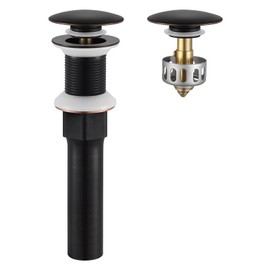 KES Bathroom Sink Drain with Strainer Basket Hair Catcher Anti Clog Pop Up Drain Stopper Vanity Vessel Sink without Overflow, Oil Rubbed Bronze S2013D-ORB