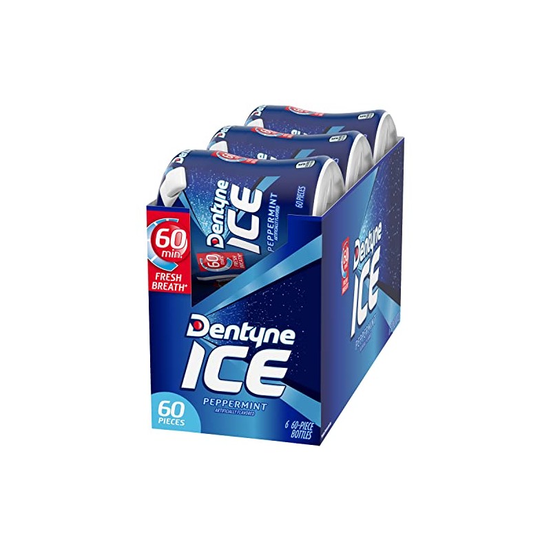 Dentyne Dentyne Ice Peppermint Sugar Free Gum, 6 Bottles of