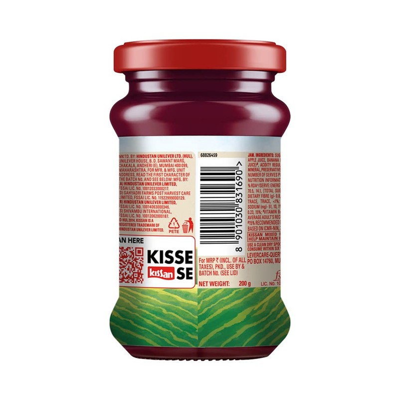 Kissan Mixed Fruit Jam , With Real Fruit Ingredients, 200