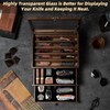 Knife Display Case, Knife Collection Display Holder with Glass Lid,