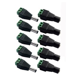 5 Pairs 12V Male+Female 2.1x5.5MM DC Barrel Jack Connector for CCTV Security Camera Led Strip Wire Ends Plug