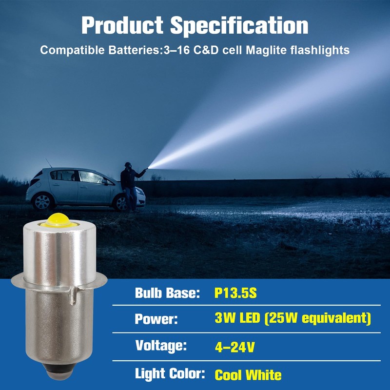 Swess LED Conversion Kit for Maglite LED Bulb 3-16 Cell