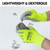 Vgo 15 Pairs PU Coated Work Gloves Men,Gardening,Construction,Warehousing,Landscaping Use (M,Fluorescent