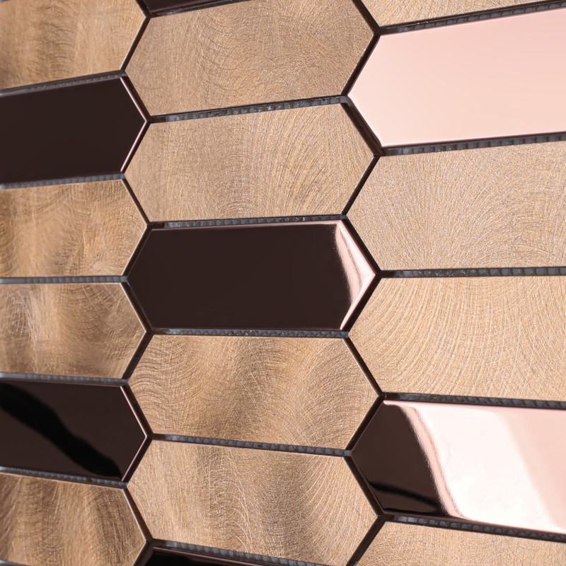 Primoon Gold Tile Long Hexagon Mosaic Tiles for Kitchen Backsplash