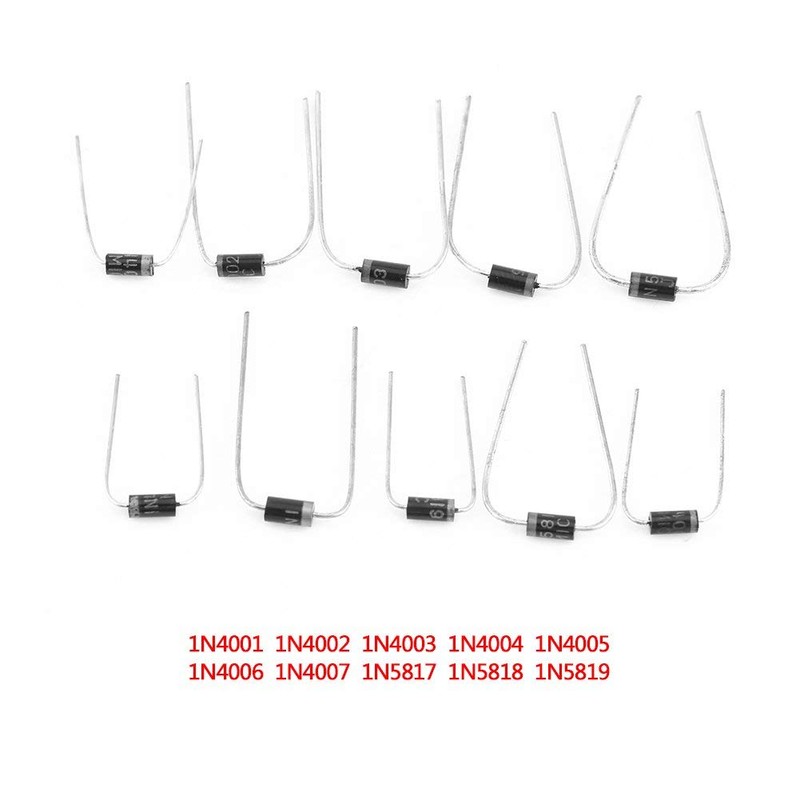 Walfront 200 Pcs 10 Values Diodes Electronic Components Rectifier Diodes