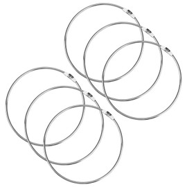 milaosk Pack of 6 Key Rings Large 120 mm, Key Ring Versatile Metal Ring Goods Ring DIY Key Ring with Open End for Storage Activity Card Circle (Silver), silver