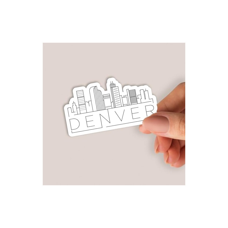 Squiddy Denver Colorado City Skyline - Vinyl Sticker Decal for