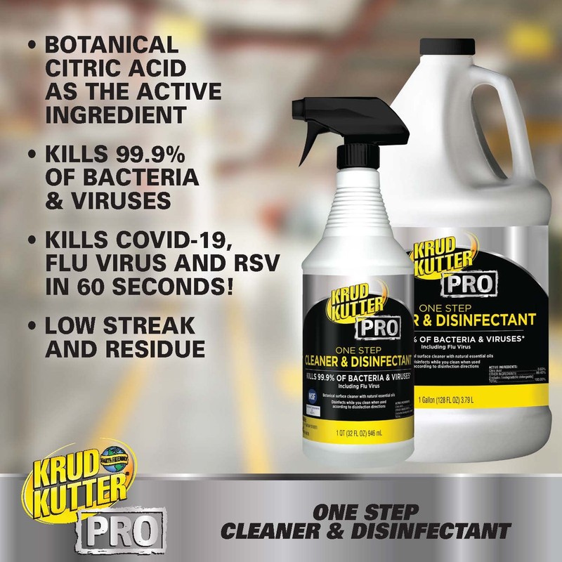 Krud Kutter Pro 367514 One Step Cleaner & Disinfectant, Gallon,