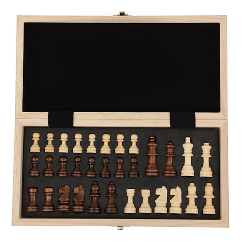 Didacti Juegos Ajedrez De Madera Tablero Plegable De Lujo Chess