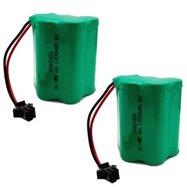 OXWINOU 6V 1300mAh Ni-MH AA Rechargeable Battery Pack with SM 2P Plug for Toys, Lighting and Electric Tools SMP AA5SW Outdoor Motion Light (2-Pack)