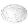 GUSTO [100 Count] Clear Flat PET Plastic Lids (No Hole)