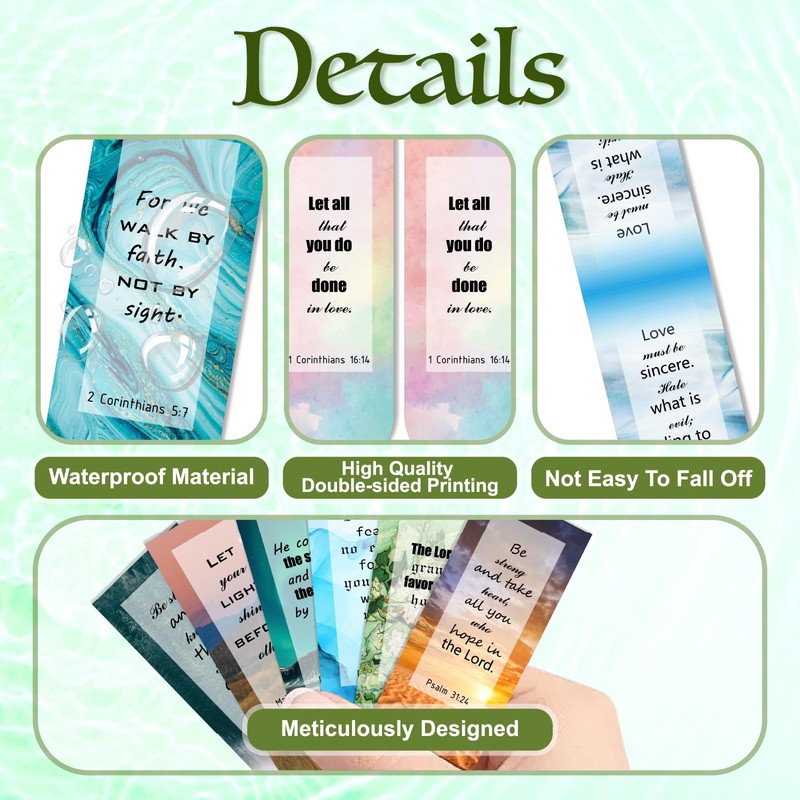 104 Pcs Christian Magnetic Bookmarks - Bible Page Markers for