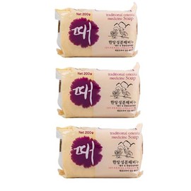 Max Premium Korean Herbal Exfoliating Soap 200g (3 Pieces) Effective exfoliating soap, Acanthopanax, herbal medicinal herbs, mugwort, licorice, dead skin cell removal, scrub, peeling, body wash, body care / 국산 고급한방때비누200g(3개_) 때잘나오는 때비누 오가피 한방 약재 쑥 감초 각질