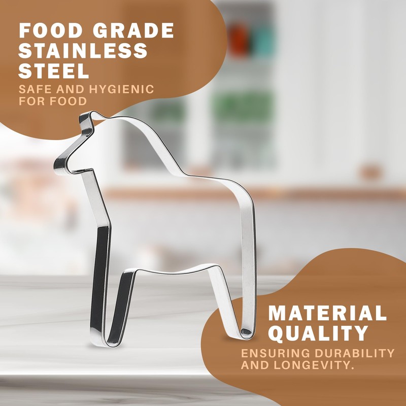 KOLIBROX Dala Horse Cookie Cutter - Traditional Swedish Design Scandinavian