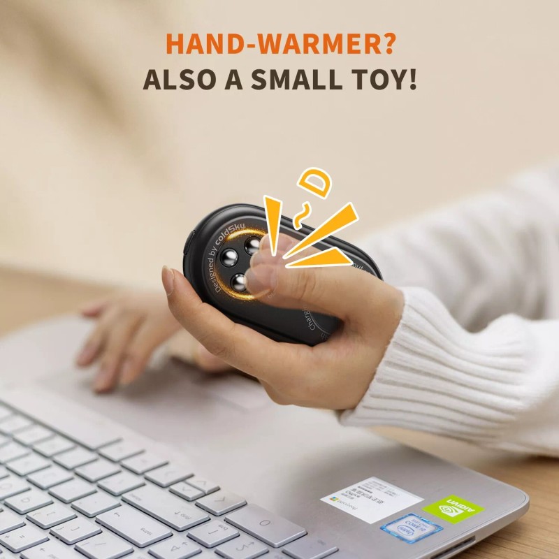 coldSky Portable rechargeable hand warmer, 2-in-1 magnetic ,Type-C interface -