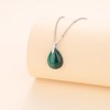 COAI Damen Edelstein Halskette mit Malachit Tropfenanhänger und 925er Sterlingsilberkette