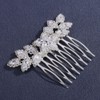 Missgrace Bridal Flower Rhinestones Hair Comb Sparkling Dainty Rhinestones Headpiece