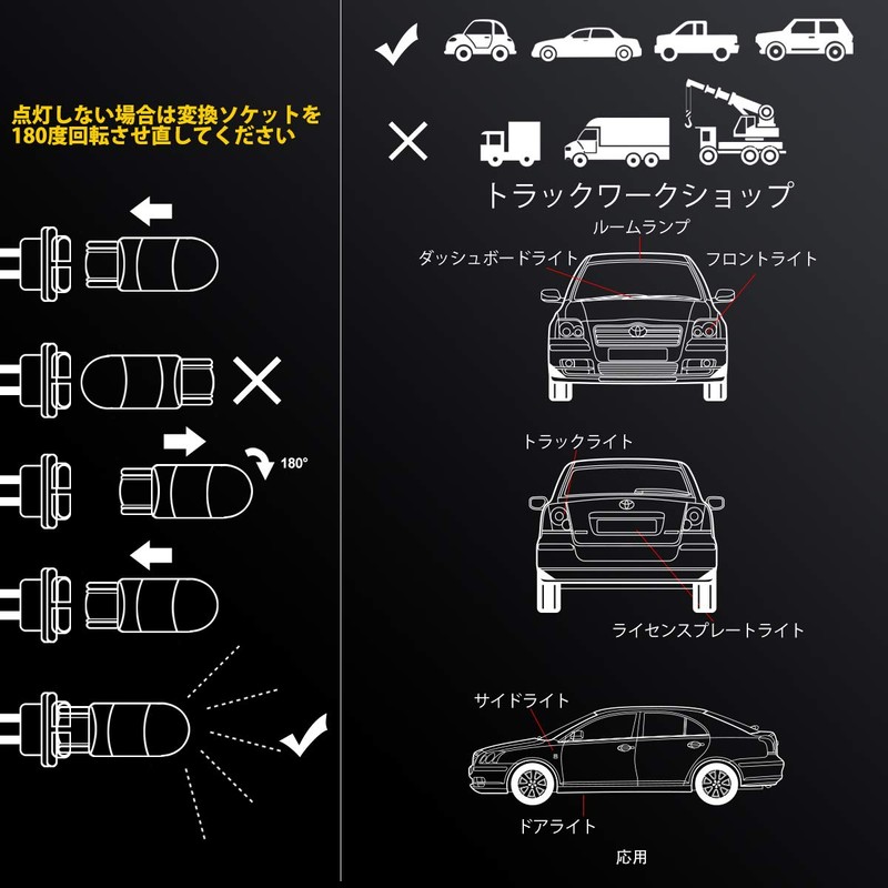 NAKOBO 10 PCS T10 LED White Vehicle Inspection Compatible 4014