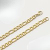 Figaro Chain Necklace and Bracelet 2 Piece Set, Width 7mm,