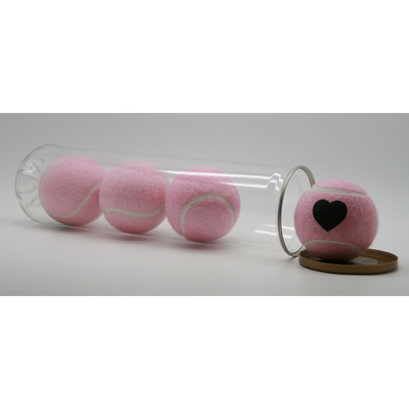 Price's 1 x 4 HEART MOTIF Tennis Balls (Pale Pink)