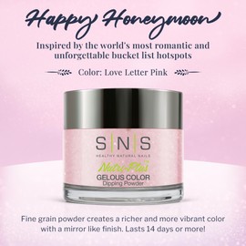 SNS Healthy Natural Nails SNS Nail Dip Powder, Gelous Color Dipping Powder - Love Letter Pink (Pink/Pastel, Cream) - Long-Lasting Dip Nail Color Dip Nail Color Lasts 14 Days - Low Odor & No UV Lamp Needed - 1 Oz