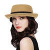 Classic Pork Pie Straw Sun Hat for Women and Men,