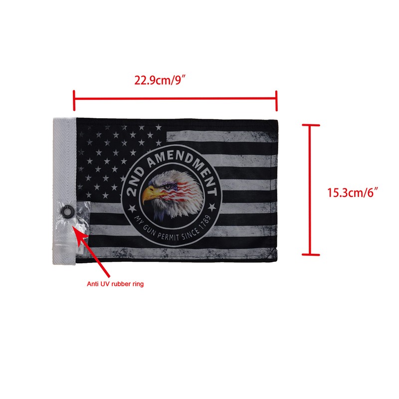 Hot Rides Durable Motorcycle Flag 2nd Amendment #2 My Gun