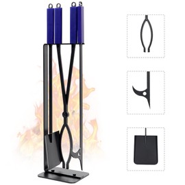 CKLT 28" Firewood Tongs Log Grabber for Thick Logs Outdoor Indoor Camfire Firepit Bonfire Fireplace Tongs Heavy Duty Wrought Rustproof Safely Moves Firewood