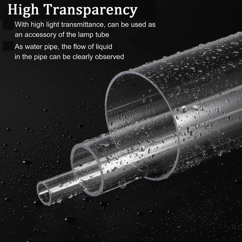 Recogwood 2 x Clear Rigid Round Acrylic Tube 86mm Internal