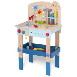 TOYSTER'S Wooden Kids Workbench Toy with Tools and Interactive Accessories