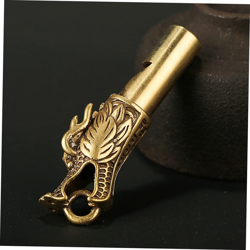 Kisangel Emergency Whistle Brass Keychain Hiking Whistle Metal Referee for