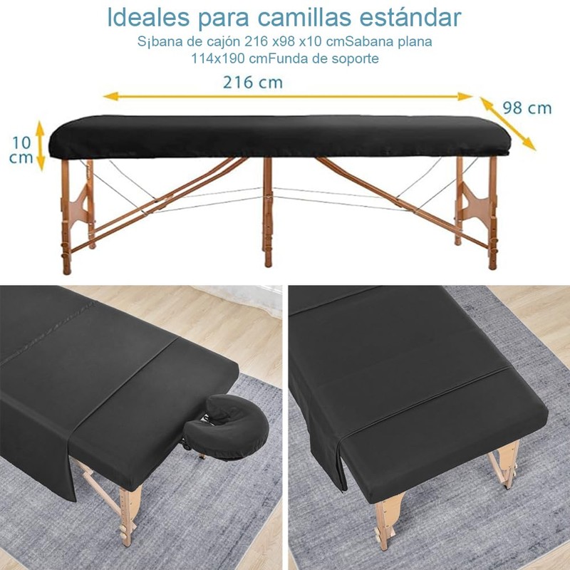 YOGONEV Sabanas para Cama de Masajes Profesional,Cubre Camilla SPA,Premium Microfiber