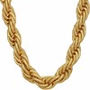 LIFETIME JEWELRY 10mm Rope Chain Necklace 24k Real Gold Plated