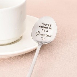 New Grandmother Grandma Spoon Gifts for Nana Gigi Christmas Birthday Gifts for Grandmom Pregnancy Announcement Gift from Son Daughter You are Going to Be A Grandma Coffee Tea Spoons