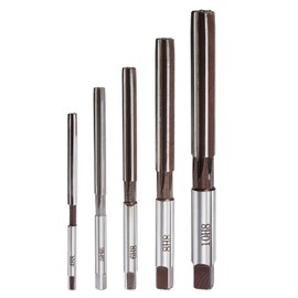 sourcing map 5 Pieces 4/5/6/8/10 mm H8 Carbon 6 Flute Cylinder Shank Milling Cutter Hand Reamer Set