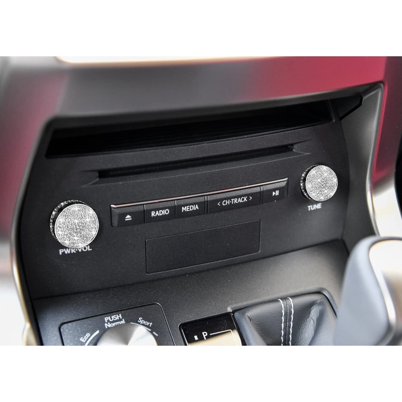 HHLOU Bling Audio Volume Knob Cover Crystal Interior Multimedia Volume